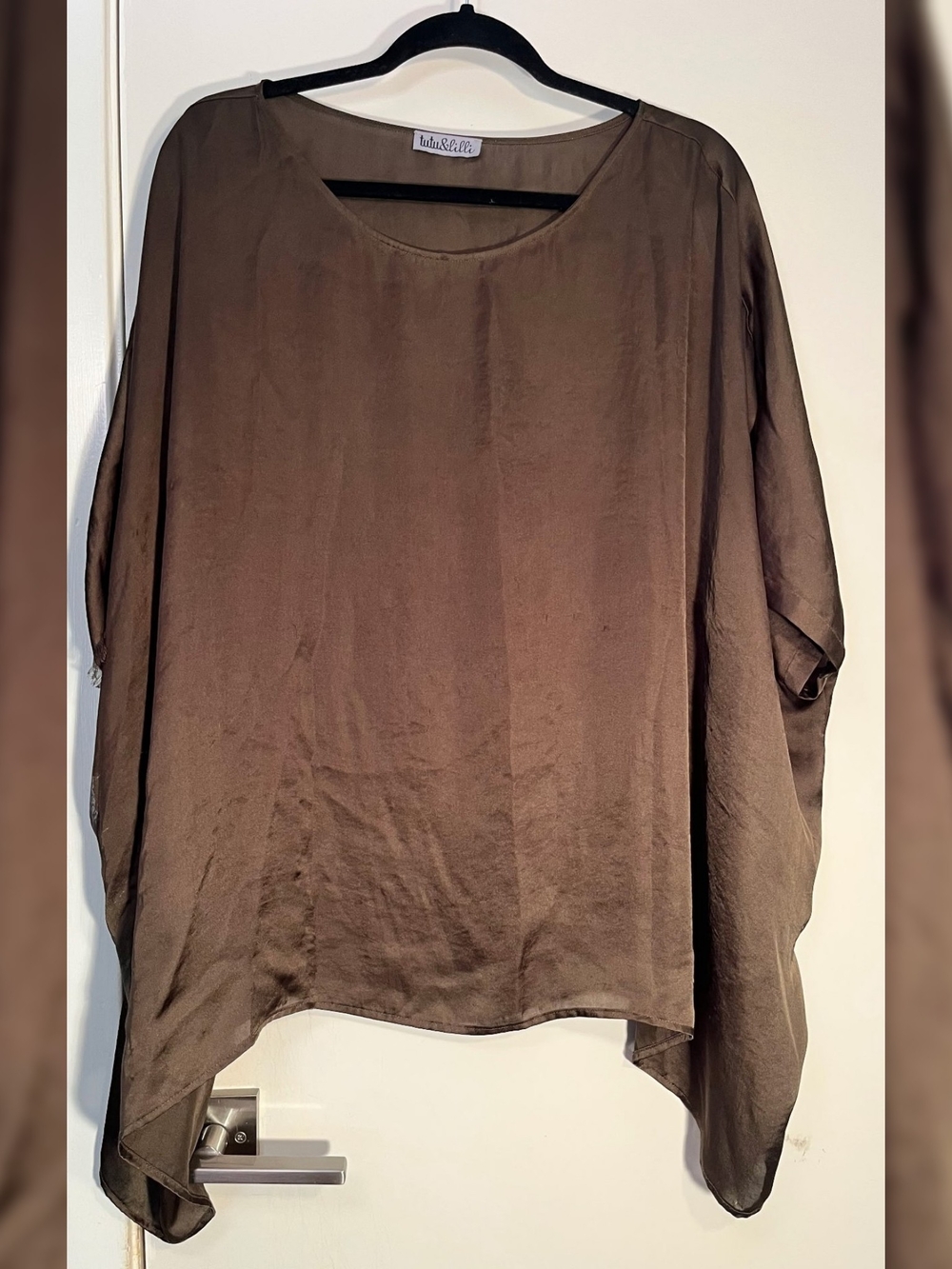 Relaxed Olive Brown Tunic Blouse
